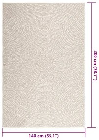 Tapete ZIZUR creme 140x200cm aspeto de juta interior e exterior
