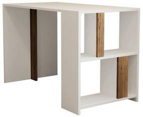 Secretária Lima – Branco e Nogueira – 120 cm x 75,4 cm x 60 cm