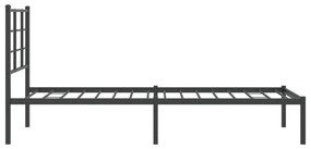 Estrutura de cama com cabeceira 80x200 cm metal preto