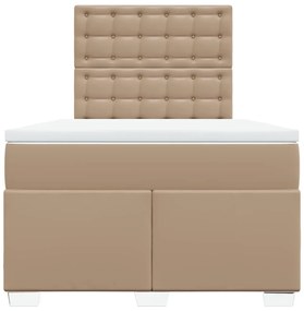 Cama com molas/colchão 120x200 cm couro artificial cappuccino