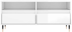 Móvel p/ TV 100x34,5x44,5 cm derivados madeira branco brilhante