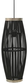 vidaXL Candeeiro suspenso oval 40 W 23x55 cm E27 salgueiro preto