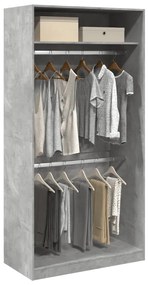 vidaXL Roupeiro 100x50x200 cm derivados de madeira cinzento cimento