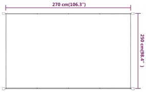 Toldo vertical 250x270 cm tecido oxford azul