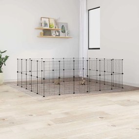 Gaiola p/ animais de 44 painéis c/ porta 35x35 cm aço preto