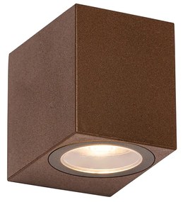 Candeeiro de parede exterior moderno castanho enferrujado em plástico - Baleno Moderno