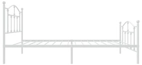 Estrutura de cama com cabeceira e pés 90x190 cm metal branco