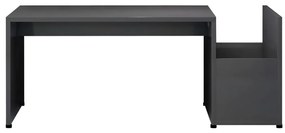 Mesa de centro 90x45x35 cm contraplacado cinzento brilhante