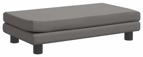 Cama para cães com extensão 100x50x30 cm couro artificial cinza
