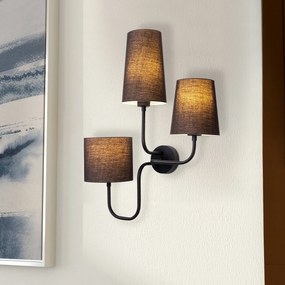 Candeeiro de Parede Catal – Preto – 50 x 20 cm