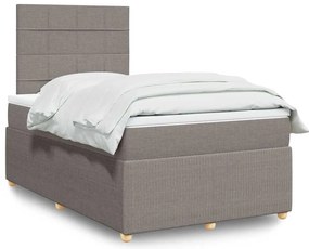 Cama com molas/colchão 120x200 cm tecido castanho-acinzentado