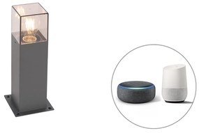 Candeeiro de pé exterior inteligente industrial antracite 30 cm c/ Wifi P45 - Denmark