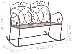 Banco de jardim 104 cm ferro antigo castanho