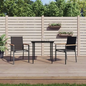 Cadeiras de jardim 2 pcs 55x61,5x90 cm textilene e aço preto