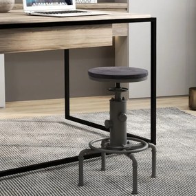 Banco de bar de estilo industrial vintage Altura ajustável 59,5-75 cm com apoio para os pés Cadeira de jantar para bar restaurante