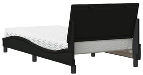 Cama com colchão 100x200 cm tecido preto