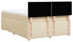 Cama com molas/colchão 140x190 cm tecido cor creme