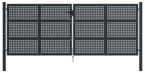 Portão de jardim 400x150 cm aço antracite