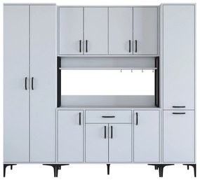 Armário Multiuso JE132 – Branco – 220x198,6x40 cm