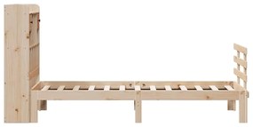 Cama com estante sem colchão 75x190 cm pinho maciço