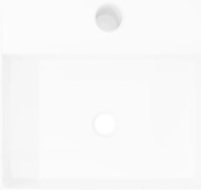 Lavatório cerâmica redondo com furo para torneira, quadrado,branco