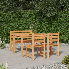 vidaXL 4 pcs conjunto de jantar p/ jardim madeira de teca maciça
