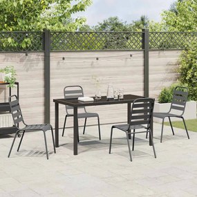 Conjunto de Jantar de Jardim com 5 Peças , Cinza Escuro, Aço