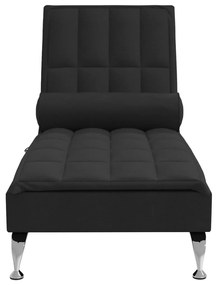 Chaise lounge de massagem com rolo tecido preto