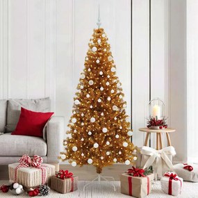 vidaXL Árvore de Natal com 300 LEDs com suporte Ouro 180 cm PET