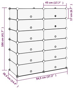Sapateira 94,5x36,5x106 cm PP preto