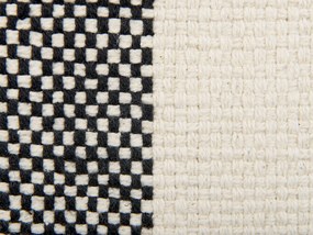 Almofada decorativa em algodão preto e creme com padrão patchwork 45 x 45 cm LAELIA Beliani
