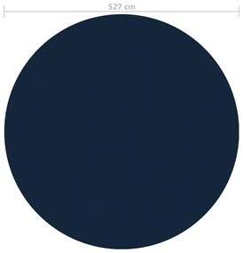 Película p/ piscina PE solar flutuante 527 cm preto e azul