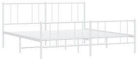 Estrutura de cama com cabeceira e pés 183x213 cm metal branco