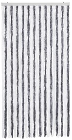 Cortina anti-insetos 100x220 cm chenille cinzento e branco