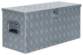 vidaXL Caixa de alumínio 90,5x35x40 cm prateado