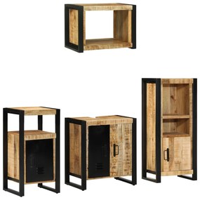 vidaXL Conjunto de Móveis para Banheiro 4 pcs Madeira de manga maciça
