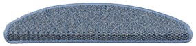 Tapetes escada adesivos aspeto sisal 15 pcs 65x21x4 cm azul
