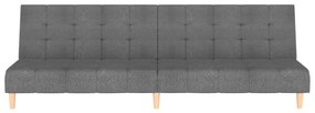 Sofá-cama de 2 lugares tecido cinzento-claro