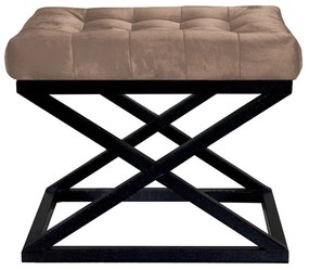 Pouffe Capraz – Preto e Castanho – 50x42x40 cm