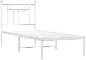 Estrutura de cama sem colchão com cabeceira 75x190 cm branco