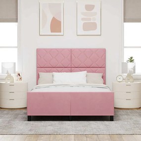 Cama vidaXL Rosa 140x200 cm Veludo