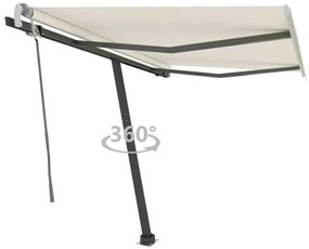 Toldo retrátil manual independente 300x250 cm cor creme