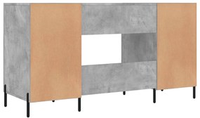 Secretária 140x50x75 cm derivados de madeira cinza cimento