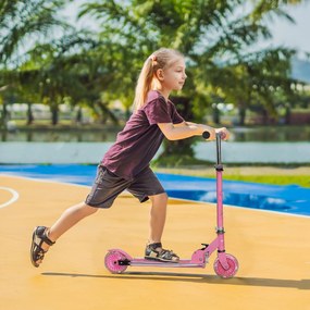 HOMCOM Trotinete para Crianças Dobrável Trotinete Infantil com Luzes e