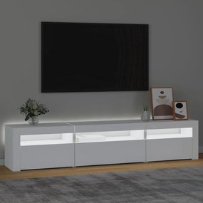 Móvel de TV com luzes LED 195x35x40 cm branco