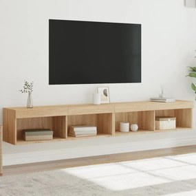 vidaXL Móveis de TV com luzes LED 2 pcs 100x30x30 cm carvalho sonoma