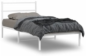 355409 vidaXL Estrutura de cama com cabeceira 100x200 cm metal branco