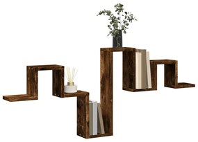 Estante parede 104,5x10x43 cm derivados madeira carvalho fumado