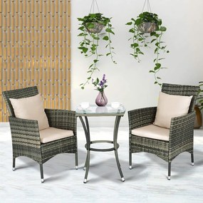 Conjunto de 3 Peças em Vime para Exterior "Nordin" – 2 Poltronas e 1 M