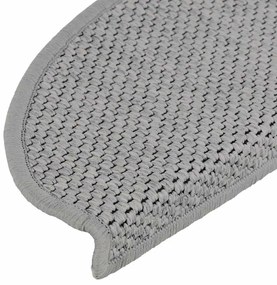 Tapetes escada adesivos aspeto sisal 30pcs 65x21x4 cm prateado